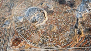 Spettacolare mosaico di 1500 anni riportato alla luce nel Kibbutz Bet Qama, a sud di Israele (Maggio 2013)